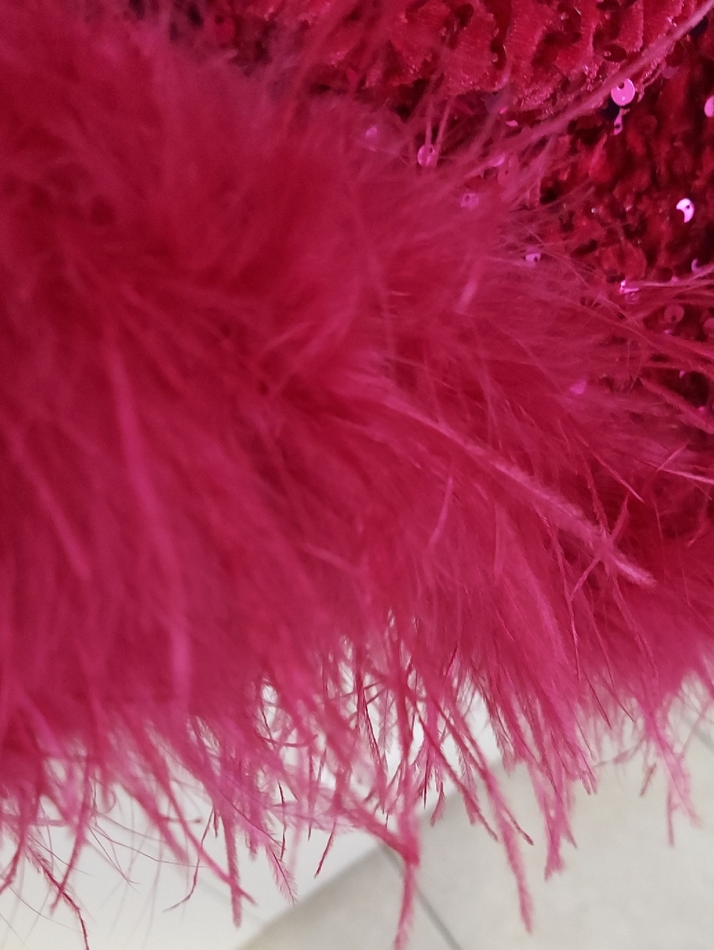 Fashion Nova Dress, New! Size XL, Magenta Pink, Sequins Feathers - Picture 6 of 10